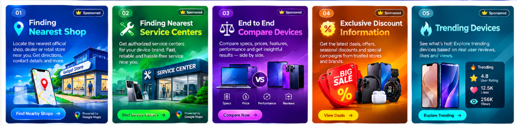 Bangladesh's #1 Gadget Comparison
Find. Compare. Choose Smarter.
Explore 10,000+ gadgets, compare specs side-by-side, and make the right choice.